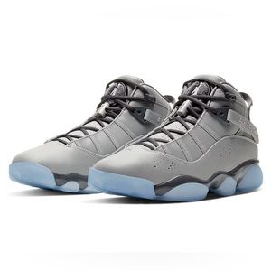 Special edition Jordan 6 Rings metallic sliver and light graphite.